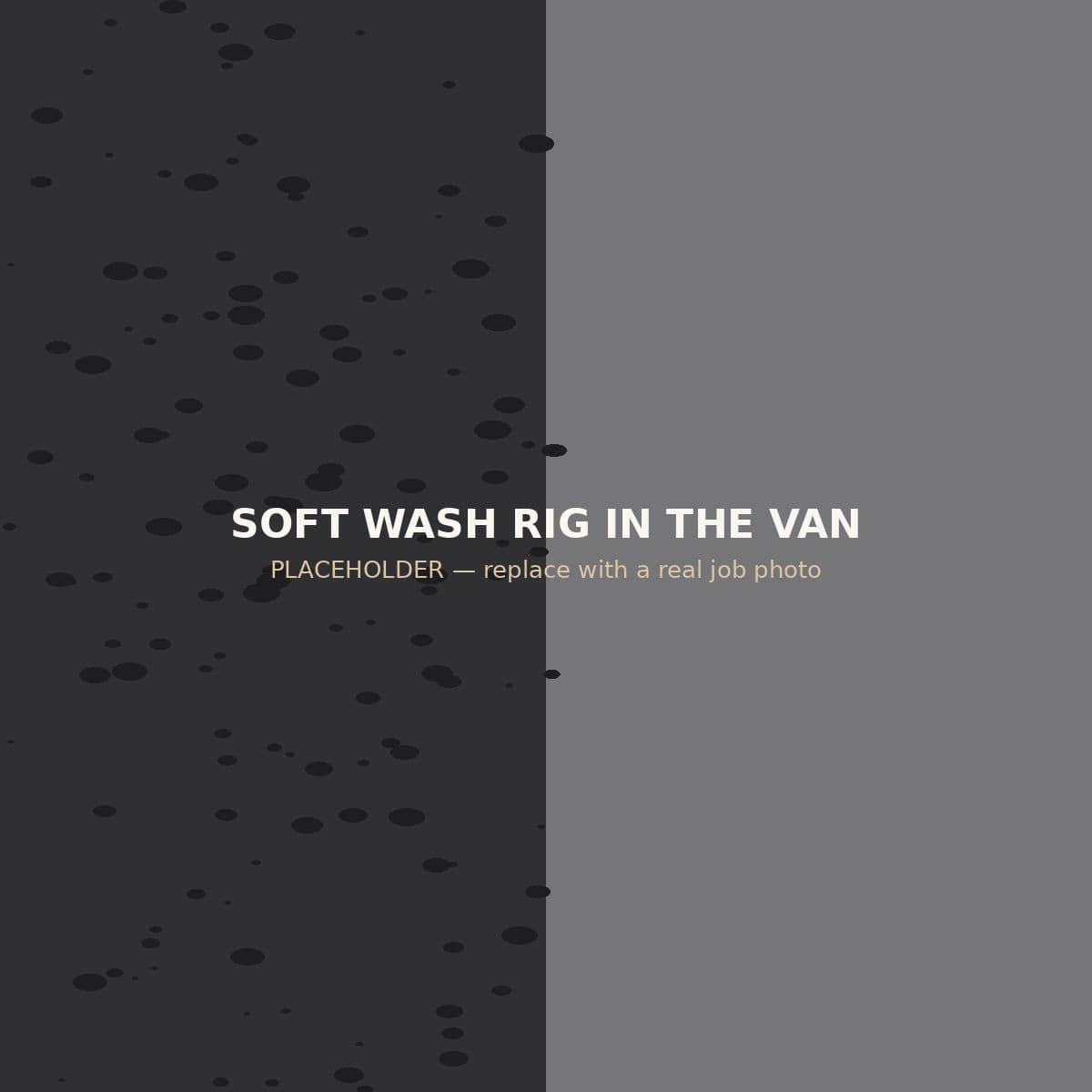 A1 soft wash pump and surface cleaner set up in the van